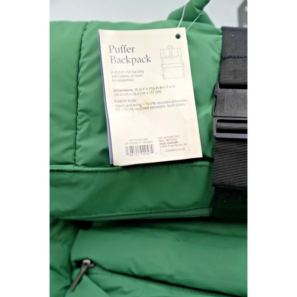 Green‎ Puffer Backpack Bundle with Embark Lunchbox and 25+ Back to School Items